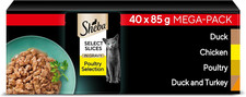 Sheba Select Slices Cat Wet Food - Poultry Selection in Gravy - 40X85G (Pack of 5.48 per kilo