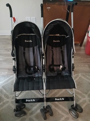 Dream On Me Volgo Twin Umbrella Stroller in Black, Lightweight Double Stroller