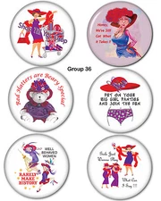 #36 NEW BUTTON & MAGNET TABLE FAVORS FOR THE RED HAT LADIES OF SOCIETY PARTIES
