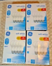 *Lot of 16/32/64/128 Bulbs* Pack GE Soft White LED A19 Light Bulbs Dimmable 60W