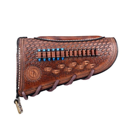 TOURBON Leather Rifle Sling Strap/Gun Slip on Recoil Pad .22lr Bullet Carrying - Picture 13 of 24