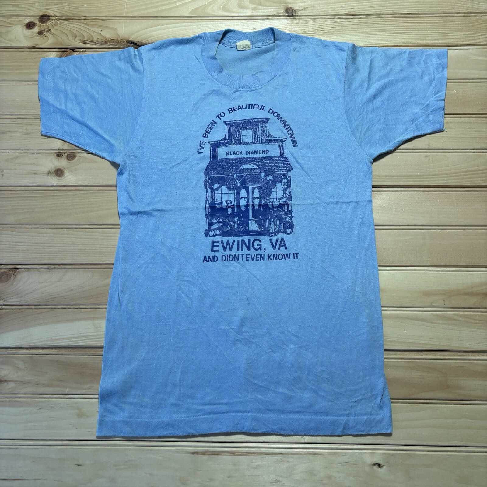 Vintage 80s Black Diamond Ewing Virginia Saloon Western Single Stitch Shirt - M