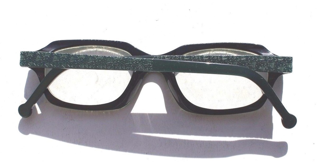 80sレアブギーLPセット！Ozone - Glasses , Walk On New Vtg 1980 L.A. Eyeworks Retro Abstract Eyeglasses - Green