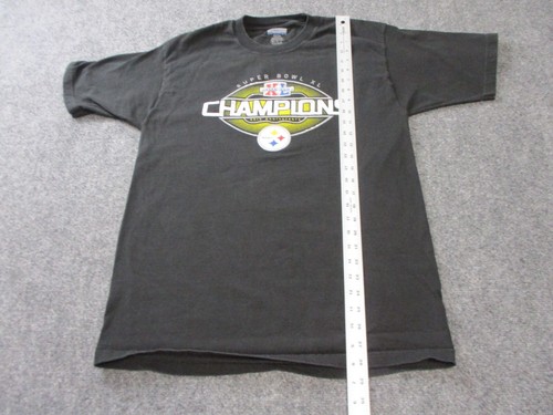 Pittsburgh Steelers Shirt Adult Medium Black Short Sleeve Cotton Mens NFL - Picture 6 of 10