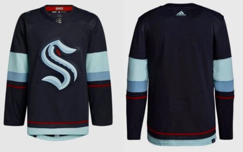 Adidas NHL Seattle Kraken Hockey Fight Strap AU Patched Jersey Away Home Mens - Picture 9 of 13