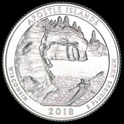 2018 P Apostle Islands National Park Quarter Wisconsin ''BU'' ATB 