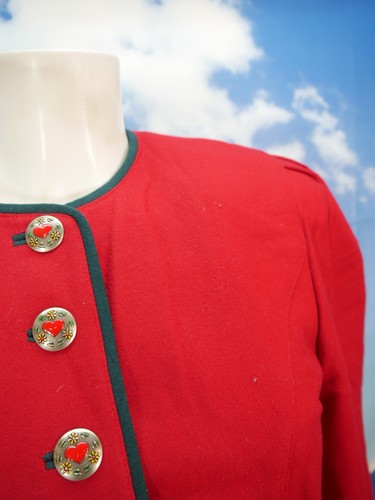 Hammerschmid rot Loden mit Wienernaht hinreisende Trachtenjacke Jacke Gr.38 - Bild 2 von 7