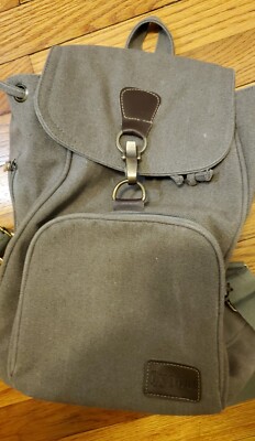 Qyoubi Canvas Mini Backpack  Gray 14x4x14