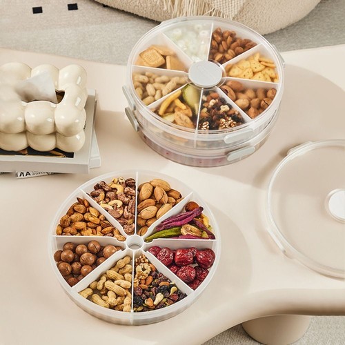 with Lid Round Divided Serving Tray DIY Divided Snack Dish eBay