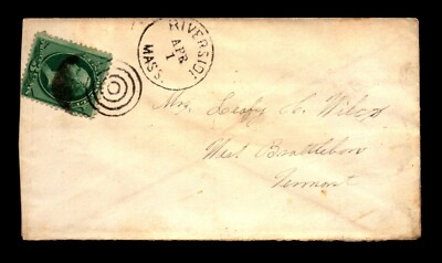 #ad #ad Circa 1873 Riverside MASS Early PO Use to Turners Falls DPO L25227 $7.39