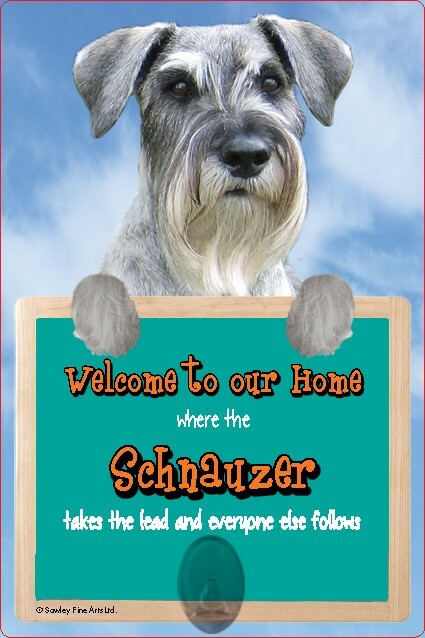 Schnauzer dog lead holder SCHNAUZERS dog sign Welcome to our Home sign dogs sign
