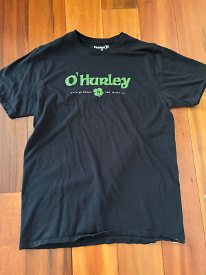 Hurley T-Shirt Men's L Black Irish Erin Go Bragh O'Hurley Ireland Logo