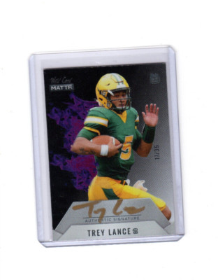 2021 Wild Card Matte Red Hot Autographs Purple Trey Lance Rookie Auto 17/35