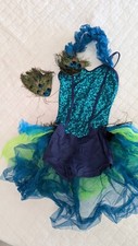 Weissman dancewear Peacock LC large child ballet Halloween blue green bird