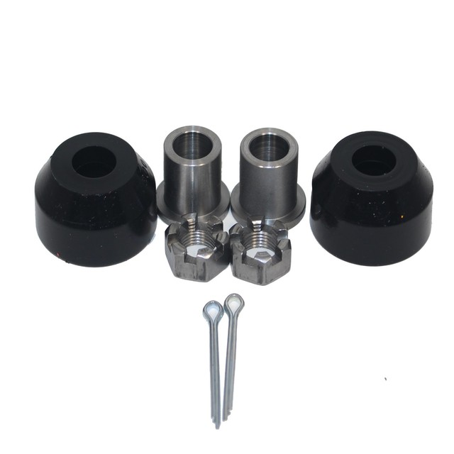 Dual Dana 30 Axle High Steer Kit Flips Tie Rod w/ Black Dust Boots