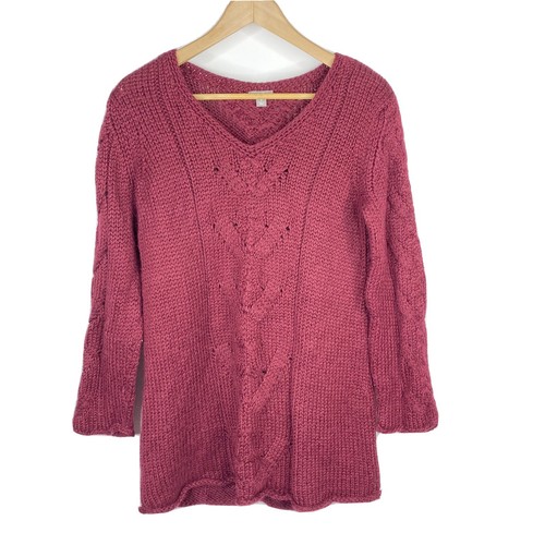 Alpaca Wool Thick Knit V Neck Tunic | eBay