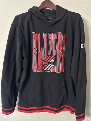 #ad NBA Portland Trailblazers Logo Team Mens Black Red Hoodie Size XLarge $19.99