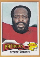1975 TOPPS FOOTBALL GEORGE WEBSTER #186 PATRIOTS EXMT/EXMT+ *A12080