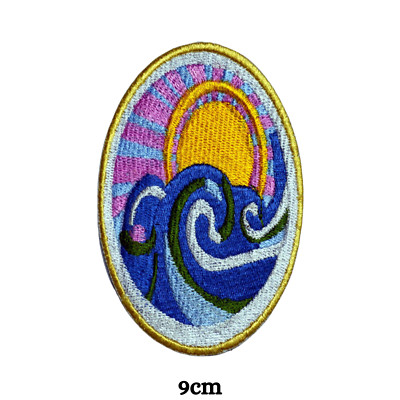 Sonne und Meer schöne Erde Jacke Hemd Abzeichen Bügelbild/Aufnähen bestickt Patch