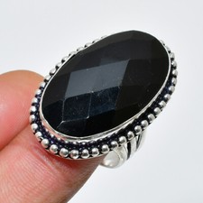 Black Onyx Ring 925 Sterling Silver Ring Handmade Gemstone Ring Women's Ring