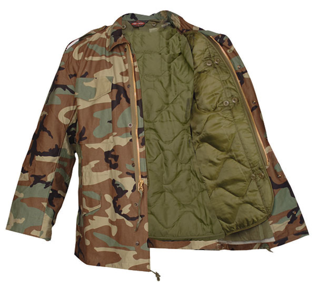 TRUSPEC M65 USGI STYLE WOODLAND CAMO FIELD JACKET W/ REMOVABLE LINER