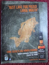 2012 EVAN WILLIAMS Bourbon Whiskey Print Ad ~ Lake Bienville, Best Bass Fishing