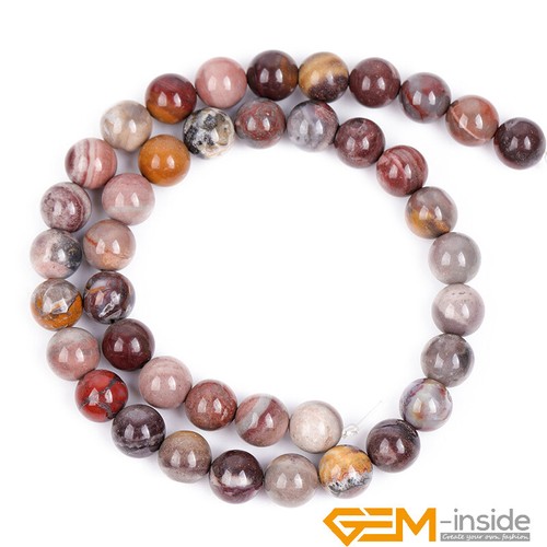 Natural Dark Red Fantasy Jasper Gemstone Round Loose Jewelry Making Beads 15" AU - Foto 10 di 25