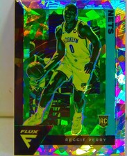 Reggie Perry RC 2020-21 Flux Fanatics Silver Cracked Ice Prizm Rookie Card #250
