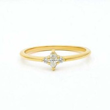 Diamond Stacking Ring / 14k Gold Marquise Diamond Stacking Ring / Diamond Engage
