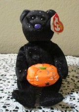 Ty Beanie Baby Haunting Halloween Bear With Pumpkin NEW