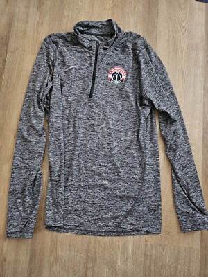 Dark Heather Gray NBA Washington Wizards Nike Pullover Half Zip - Men Size Small