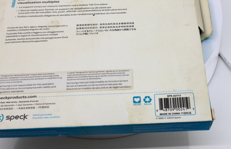 Folio Case for Samsung Galaxy Tab Speck Fitfolio Impact Absorbing 3 10.1" - NEW - Image 4 of 4