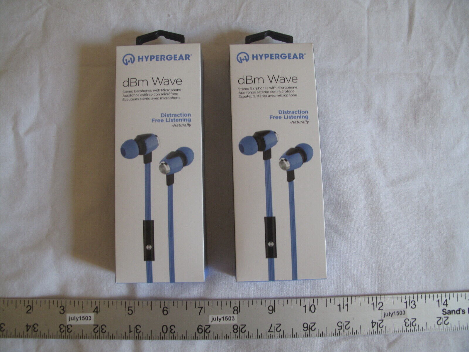 (2) NEW Hypergear dBm Wave Stereo 3.5mm Earphones BLUE Microphone Noise Isolate