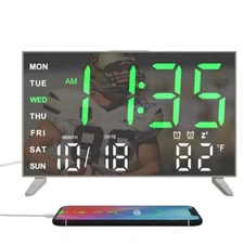 Alarm Clocks for Bedrooms Small Digital Clock LED Mirror Alarm Clock with USB...