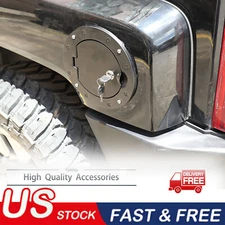 Locking Fuel Door Gas Tank Cap Cover Trim For Hummer H3 2005-09 ALUMINUM Black