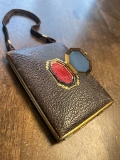 Antique Art Deco Compact Purse New York Paris - Make Up Carrier- Glamour
