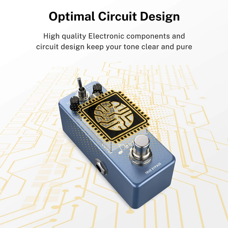 Pedal de Guitarra Overdrive, Blues Drive Vintage Efecto Overdrive Modos Cálidos/Calientes para Foto 2 de 4
