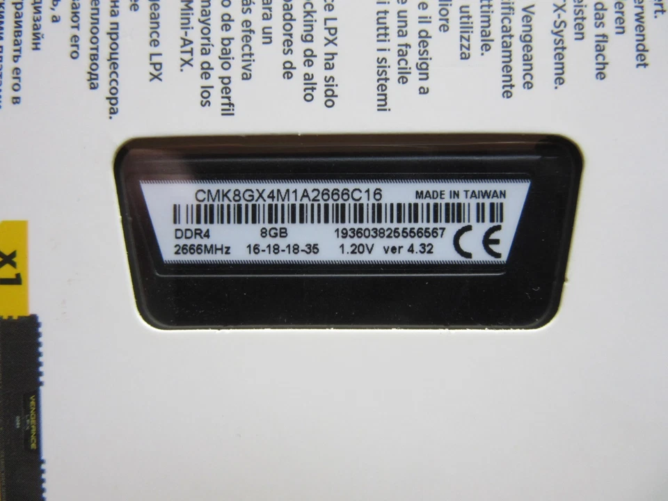 1 x 8GB Corsair Vengeance LPX DDR4 2666MHz RAM Desktop PC Memory - NEW & Sealed - Image 4 of 4