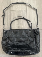 Coach Black Patent Leather Diaper Crossbody Bag Tote With Changing Pad 25141