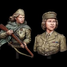 1/10 Scale WWII Female Soldier Busts – Resin Model Kit – Soviet Sniper & Allied