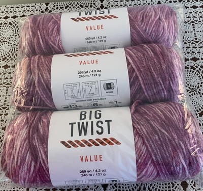 Big Twist Yarn Purple Ombre Three Skeins 4.3 Ounce JoAnn Brand New  Lot 455044