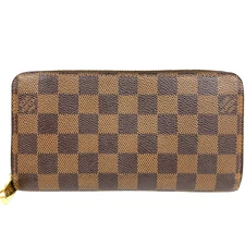 Auth Louis Vuitton Zippy Wallet Long Wallet Damier Ebene N60015 CA1132