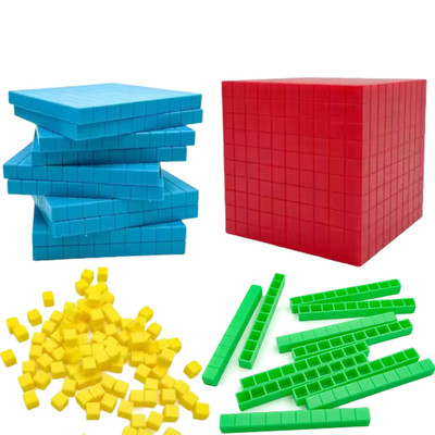 Base Ten Blöcke Set - 121 Teile Mathe Zählwürfel für Kinder für KS1/KS2 Lernen