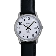 Timex Men's White Dial Black Leather Watch T2H281 35mm
