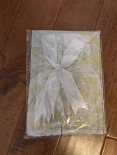 Pampered Chef Apron Gray Gold Paisley Celebration Consultant G Accents Bow NEW