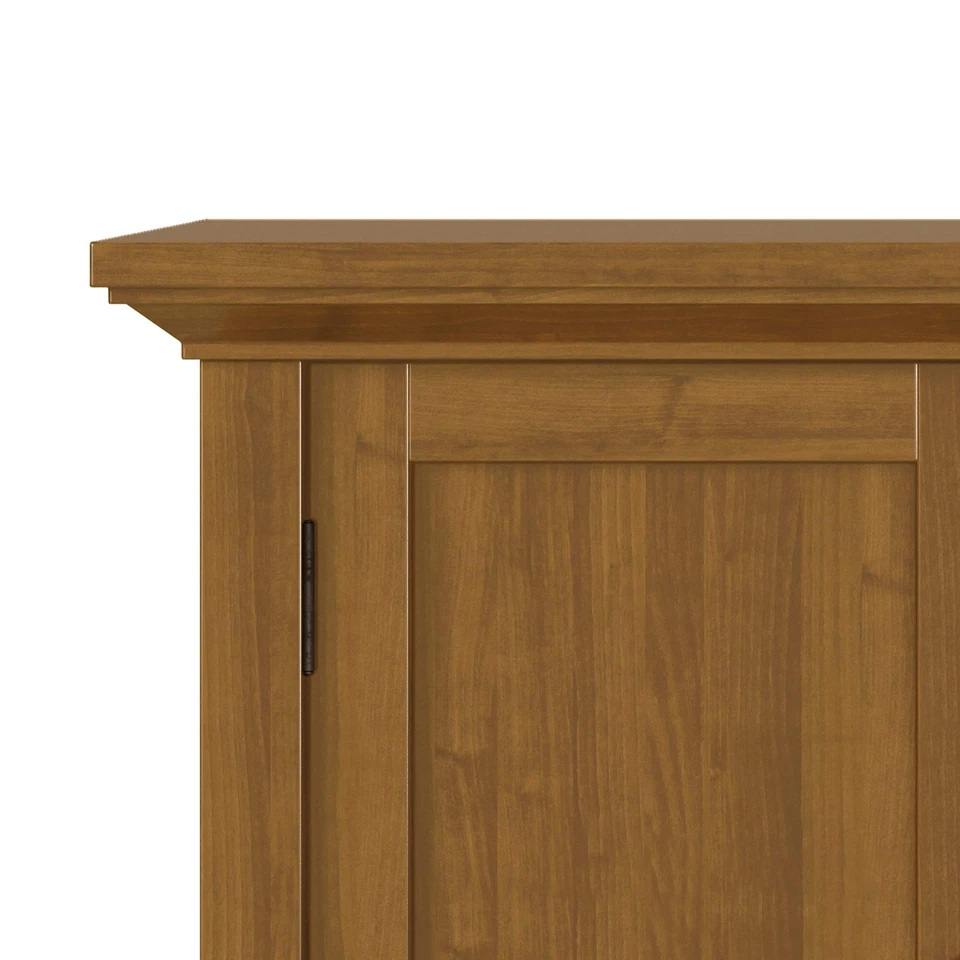 Redmond SOLID WOOD 32 inch Wide Transitional Low Storage Cabinet in Light Gol... - Image 4 of 4