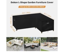 Heavy Duty Outdoor Rattan Corner Sofa Cover 260x210x85cm – Black – Minor Damage