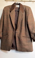Vintage Wool Tweed Blazer w/ Suede Collar Size 6