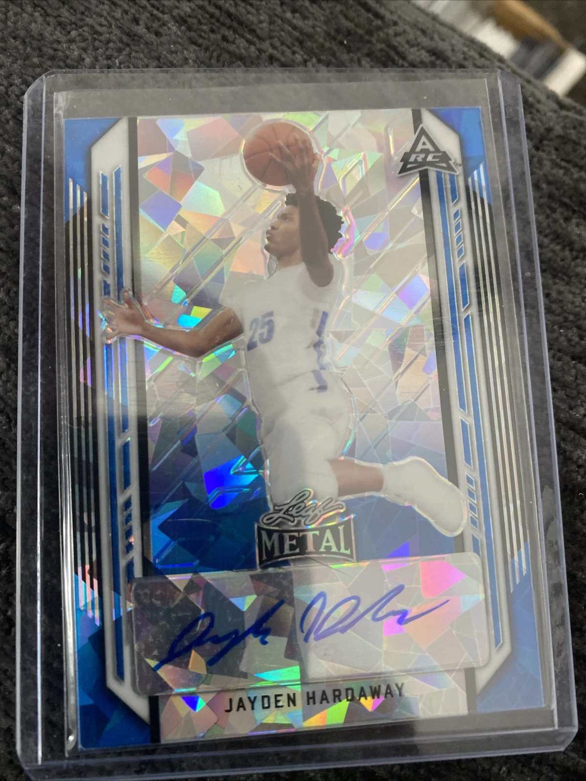 2021-22 Leaf Metal Blue Crystals /25 Jayden Hardaway #BA-JH1 Auto