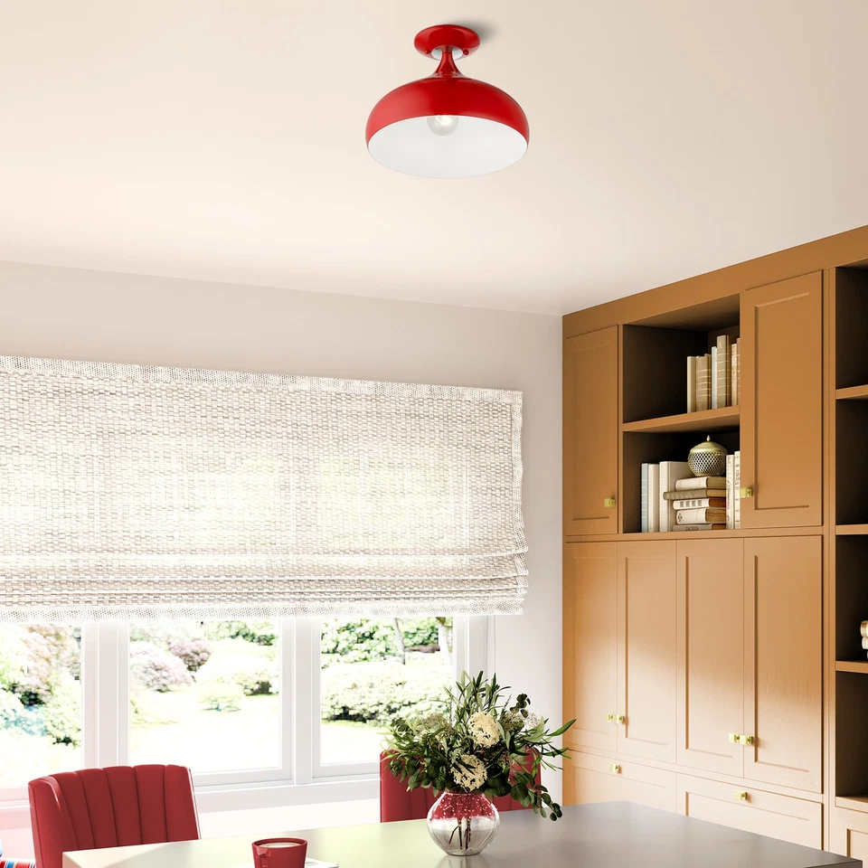 Livex Lighting 41050 Amador 12"W accesorio de techo semi-enjuagado - rojo brillante / Foto 2 de 4